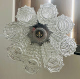 1960s Austrian Kalmar Crystal Glass & Chrome Chandelier