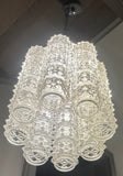 1960s Austrian Kalmar Crystal Glass & Chrome Chandelier