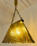 1960s Carlo Nason for Mazzega Brass and Murano Glass Hanging Light