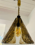 1960s Carlo Nason for Mazzega Brass and Murano Glass Hanging Light