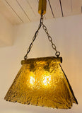 1960s Carlo Nason for Mazzega Brass and Murano Glass Hanging Light