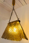 1960s Carlo Nason for Mazzega Brass and Murano Glass Hanging Light