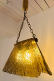 1960s Carlo Nason for Mazzega Brass and Murano Glass Hanging Light