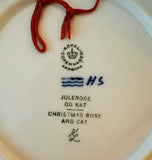 1970 Royal Copenhagen Christmas Plate - Christmas Rose and Cat