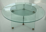 1970s Circular Brass & Glass Dining Table Leon Rosen Style