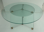 1970s Circular Brass & Glass Dining Table Leon Rosen Style