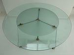 1970s Circular Brass & Glass Dining Table Leon Rosen Style