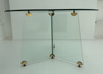 1970s Circular Brass & Glass Dining Table Leon Rosen Style