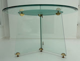 1970s Circular Brass & Glass Dining Table Leon Rosen Style