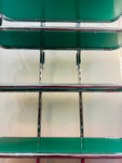 1970s 5-Shelf Tubular Chrome and Green Perspex Shelving Unit