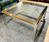 1970s Jean Charles Brass & Chrome Coffee Table