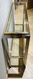 1970s Jean Charles Brass & Chrome Console Table