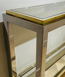 1970s Jean Charles Brass & Chrome Console Table