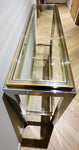 1970s Jean Charles Brass & Chrome Console Table