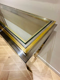 1970s Jean Charles Brass & Chrome Console Table