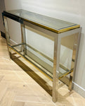 1970s Jean Charles Brass & Chrome Console Table