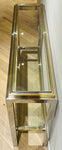 1970s Jean Charles Brass & Chrome Console Table