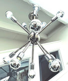 1970s Chrome 11 Arm Sputnik Ceiling Light. 3 available