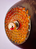 1970s German Glazed Ceramic Orange & Brown Pendant Light