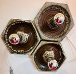 1970s Fat Lava Hustadt Hexagonal Ceramic Wall Lights - 3 Available