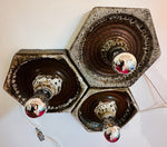 1970s Fat Lava Hustadt Hexagonal Ceramic Wall Lights - 3 Available