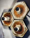 1970s Fat Lava Hustadt Hexagonal Ceramic Wall Lights - 3 Available