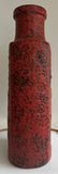 1970s German Fat Lava Scheurich Red Handled Pottery Vase
