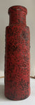 1970s German Fat Lava Scheurich Red Handled Pottery Vase