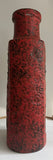 1970s German Fat Lava Scheurich Red Handled Pottery Vase