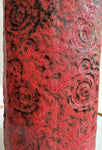 1970s German Fat Lava Scheurich Red Handled Pottery Vase