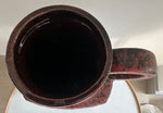 1970s German Fat Lava Scheurich Red Handled Pottery Vase