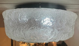 1970s German Glashütte Limburg Frosted Glass Flush Mount