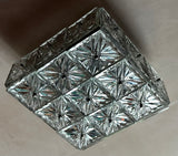 1970s German Kinkeldey Crystal Facetted Glass Flush Mount