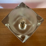 1970s German Putzler Frosted Cube Glass Table Lamp