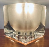 1970s German Putzler Frosted Cube Glass Table Lamp