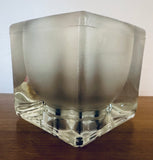 1970s German Putzler Frosted Cube Glass Table Lamp