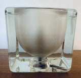 1970s German Putzler Frosted Cube Glass Table Lamp