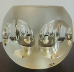 1970s Peill & Putzler Frosted Circular Glass Table Lamp