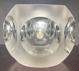 1970s Peill & Putzler Frosted Circular Glass Table Lamp