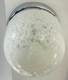 1970s German Putzler Mottled Glass & Chrome Flush Mount