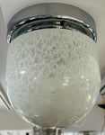 1970s German Putzler Mottled Glass & Chrome Flush Mount