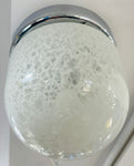 1970s German Putzler Mottled White Glass & Chrome Flush Mount