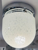 1970s German Putzler Mottled Glass & Chrome Flush Mount