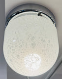 1970s German Putzler Mottled Glass & Chrome Flush Mount