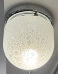 1970s German Putzler Mottled Glass & Chrome Flush Mount