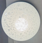 1970s German Putzler Mottled White Glass & Chrome Flush Mount