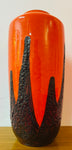 1970s German Scheurich Orange & Brown Fat Lava Vase