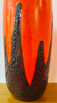 1970s German Scheurich Orange & Brown Fat Lava Vase