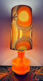 1970s Space Age Illuminated Orange Glass Table Lamp