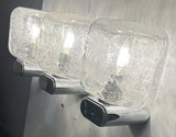 1970s German Chrome & Bubble Glass Wall Lights 3 Available